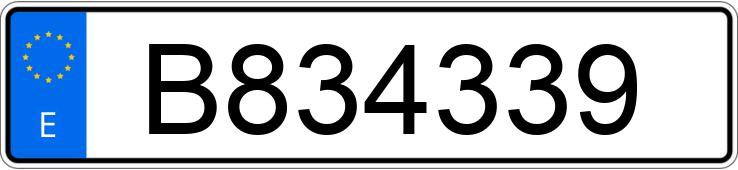 Numer rejestracyjny B834339 posiada SIATA 40