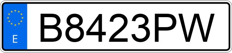 The registration number B8423PW has JEEP CHEROKEE