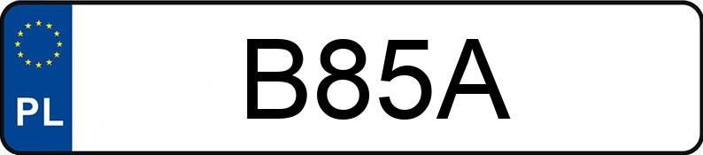 Numer rejestracyjny B85A posiada BMW 325I