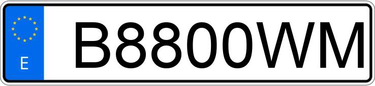 Il numero di registrazione B8800WM ha PEUGEOT 206 Il numero di registrazione B8800WM ha PEUGEOT 206