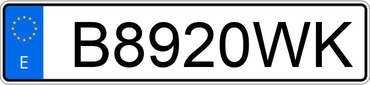 Numer rejestracyjny B8920WK posiada JAGUAR S TYPE