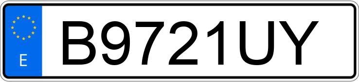 Numer rejestracyjny B9721UY posiada VOLKSWAGEN GOLF