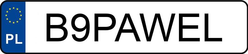 Numer rejestracyjny B9PAWEL posiada AUDI A4