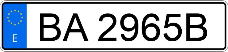 Numer rejestracyjny BA2965B posiada  