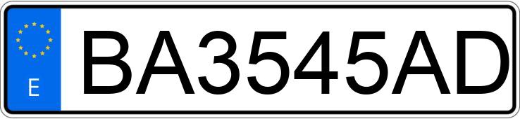 Numer rejestracyjny BA3545AD posiada PEUGEOT 206