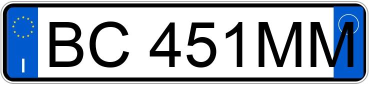 Numer rejestracyjny BC451MM posiada FORD Focus 1a serie