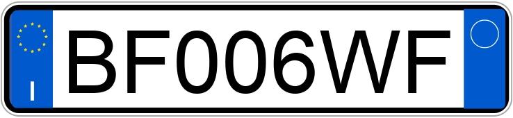 Numer rejestracyjny BF006WF posiada PEUGEOT 206