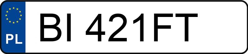 Numer rejestracyjny BI 421FT posiada AUDI A4 2.0 TFSI MR`15 E6 B9 ultra Sport - BI421FT
