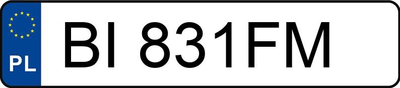 Numer rejestracyjny BI 831FM posiada MITSUBISHI LANCER - BI831FM