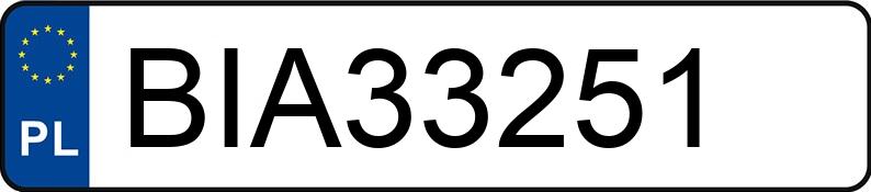 Numer rejestracyjny BIA 33251 posiada AUDI A3 - BIA33251