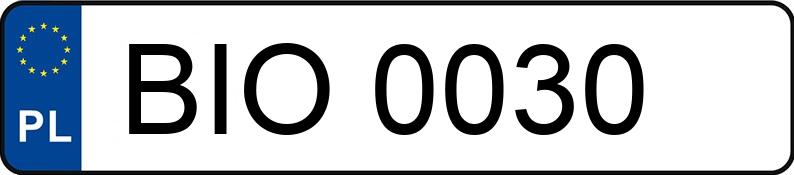 Numer rejestracyjny BIO 0030 posiada OPEL VECTRA 1.6 KAT - BIO0030