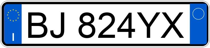 Numer rejestracyjny BJ824YX posiada TOYOTA Yaris