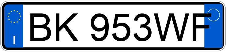 Numer rejestracyjny BK953WF posiada BMW Serie 3