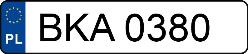 O número de registro BKA 0380 tem JAWA Szosowe 350 Standard - BKA0380
