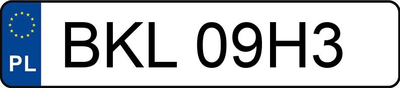 Numer rejestracyjny BKL 09H3 posiada TGB  FBG - BKL09H3