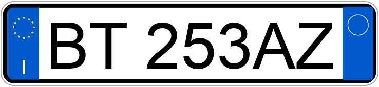 Numer rejestracyjny BT253AZ posiada fiat ducato