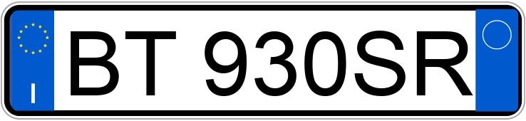 Numer rejestracyjny BT930SR posiada AUDI A3 1a serie