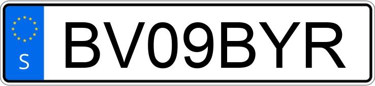 Numer rejestracyjny BV09BYR posiada  