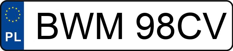Numer rejestracyjny BWM 98CV posiada OPEL VECTRA 1.7 TD - BWM98CV