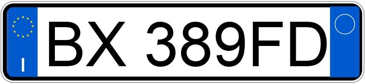 Numer rejestracyjny BX389FD posiada FIAT Multipla