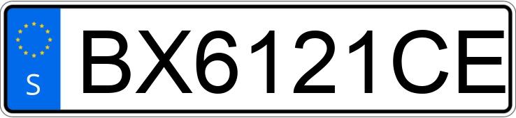 Numer rejestracyjny BX6121CE posiada  