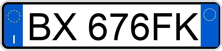 Znaleziono tablicę rejestracyjną o numerach BX676FK