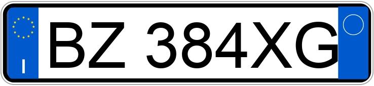 Numer rejestracyjny BZ384XG posiada TOYOTA Yaris