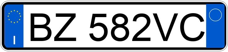 Numer rejestracyjny BZ582VC posiada PEUGEOT 206