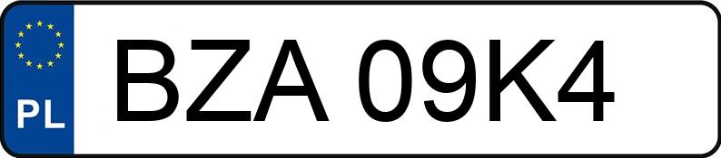 Numer rejestracyjny BZA 09K4 posiada JEEP GRAND CHEROKEE - BZA09K4