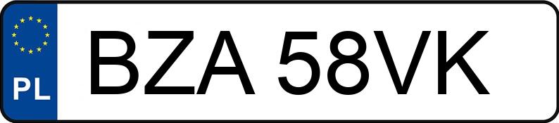Numer rejestracyjny BZA 58VK posiada TOYOTA AVENSIS - BZA58VK