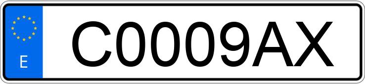 Numer rejestracyjny C0009AX posiada PEUGEOT 205 Numer rejestracyjny C0009AX posiada PEUGEOT 205