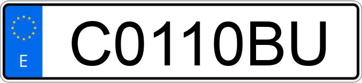 Il numero di registrazione C0110BU ha VOLKSWAGEN CALIFORNIA