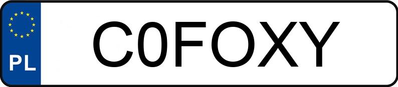 Numer rejestracyjny C0FOXY posiada AUDI TT COUPE