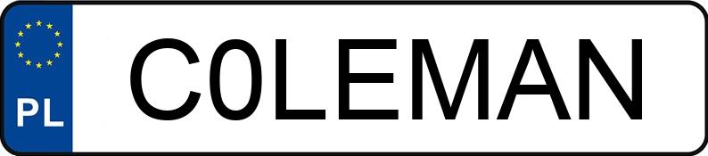 Numer rejestracyjny C0LEMAN posiada AUDI A3 1.6 TDi DPF MR`12 E5 8V clean diesel Ambition Numer rejestracyjny C0LEMAN posiada AUDI A3 1.6 TDi DPF MR`12 E5 8V clean diesel Ambition