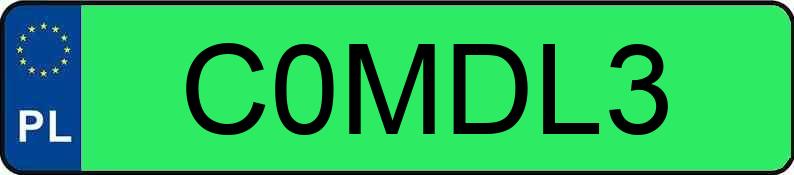 Numer rejestracyjny C0MDL3 posiada TESLA Model 3 MR`19 Standard Range 50kWh CVT