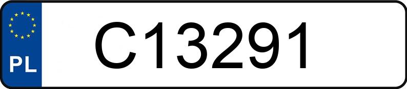 Numer rejestracyjny C13291 posiada AUDI Q5 TFSI MR`25 EA6 GU Q5 TFSI MR`25 EA6 GU