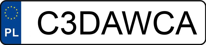 Numer rejestracyjny C3DAWCA posiada KAWASAKI ZX 900E