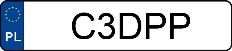 Numer rejestracyjny C3DPP posiada BMW M 3 3.0 MR`14 E5 F80 M 3 3.0 MR`14 E5 F80