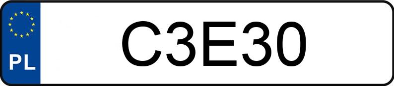 Numer rejestracyjny C3E30 posiada BMW 320