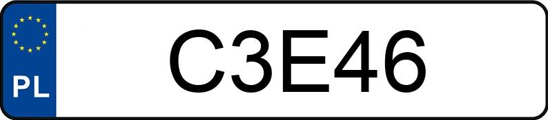 Numer rejestracyjny C3E46 posiada BMW 330 CI CABRIO Numer rejestracyjny C3E46 posiada BMW 330 CI CABRIO
