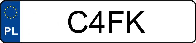 Numer rejestracyjny C4FK posiada CHEVROLET (USA) Corvette 5.7 Kat. MR`00 E2 Corvette 5.7 Kat. MR`00 E2