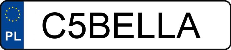 Numer rejestracyjny C5BELLA posiada TOYOTA TOYOTA C-HR