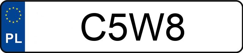 Numer rejestracyjny C5W8 posiada PORSCHE 911 CARRERA