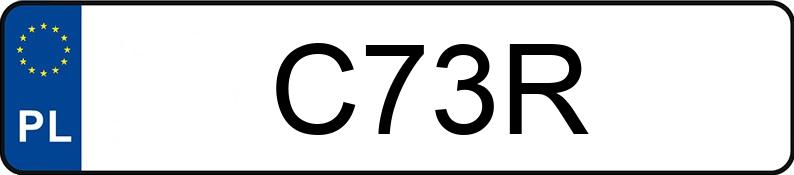 Numer rejestracyjny C73R posiada DODGE CHALLENGER