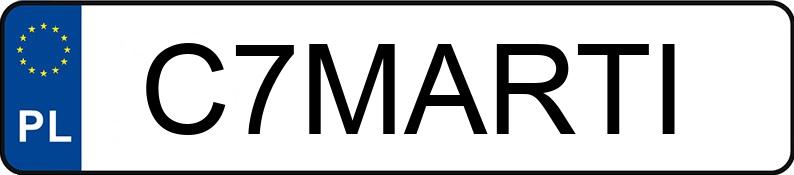Numer rejestracyjny C7MARTI posiada FIAT 500