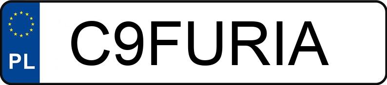Numer rejestracyjny C9FURIA posiada BMW 320D