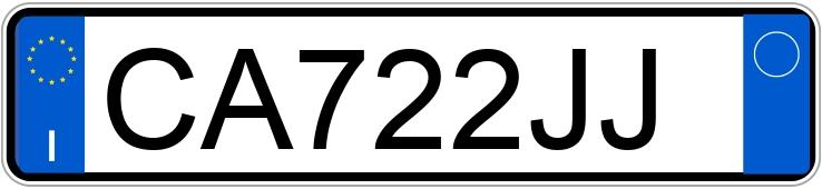 Numer rejestracyjny CA722JJ posiada PEUGEOT 206