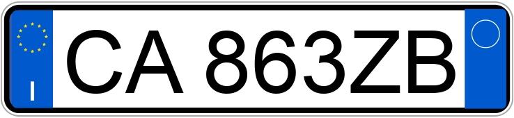 Numer rejestracyjny CA863ZB posiada  furgone