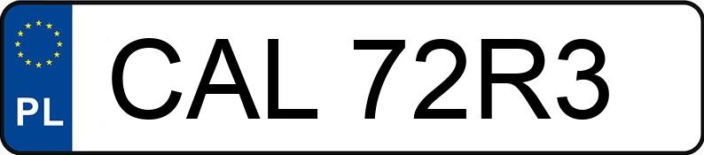 Numer rejestracyjny CAL 72R3 posiada DODGE CALIBER - CAL72R3