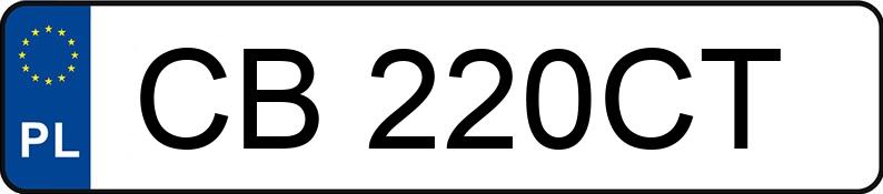Numer rejestracyjny CB 220CT posiada MINI COOPER - CB220CT